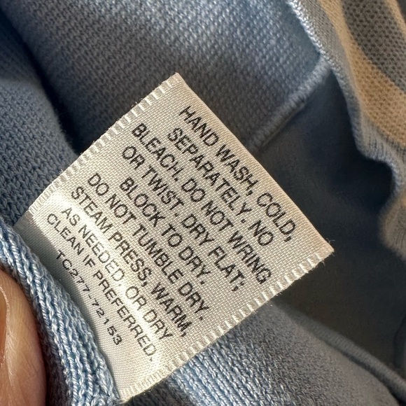 Pendleton Cardigan Sweater Blue White Striped Silk Sz L Preppy Academia Varsity - Picture 8 of 13
